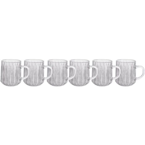 Set Di 6 Bicchieri Da Caffè In Vetro Trasparente - Eleganti, Perfetti Per Colazione O Cena, Facili Da Lavare