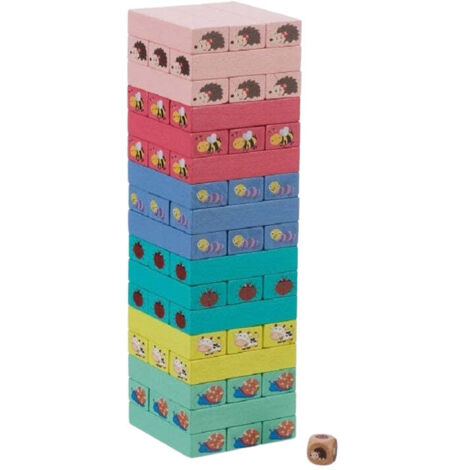 Saterkali Gioco Super Naughty Block Tower, regalo di San Valentino, 48 pezzi San Valentino Tumbling Tower Stacking Blocks Game, Attività di coppia & Idee per appuntamenti notturni, per coppie amanti