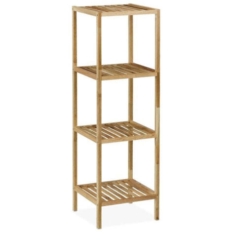 Mensola da bagno Karen, Sonoma/Bianco, 30 x 90 cm con 4 ripiani, Vicco