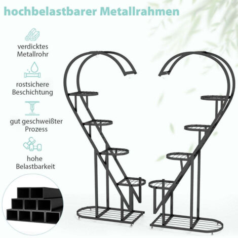 Supporto Per Piante In Metallo A 5 Ripiani A Forma Di Cuore Con Ganci supporto-per-piante-in-metallo-a-5-ripiani-a-forma-di-cuore-con-ganci