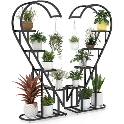 TRIROCKS Supporto per piante in metallo da interno alto, supporto per vasi da 88 cm, supporto per piante a 3 ripiani angolare, espositore per piante, mensola per patio, giardino, balcone (marrone