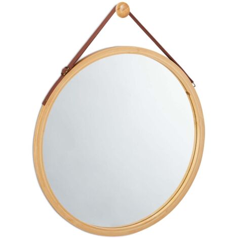Specchio Rotondo In Corda Di Iuta E Bianco Naturale 30 Cm - Specchio Da Parete Stile Nautico Per Ingresso E Soggiorno - Levandeo