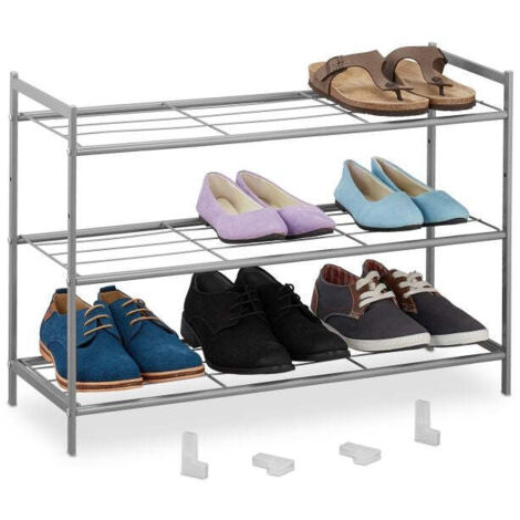 Scarpiera In Metallo Plastica 3 Livelli 40x19x44cm Salvaspazio Porta Scarpe Casa