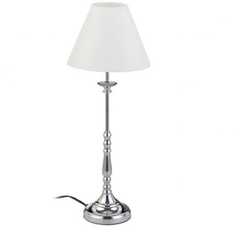 Lampada Da Tavolo Elegante In Metallo Con Paralume Acrilico Bianco Alta