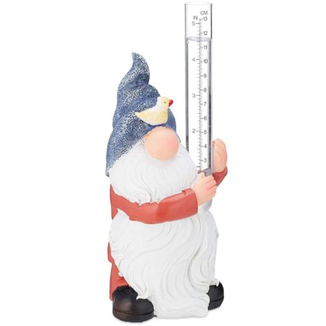 Figura Da Giardino Nano In Piedi, Pietra Artificiale, 46 Cm, Resistente Alle Intemperie, Fatto A Mano