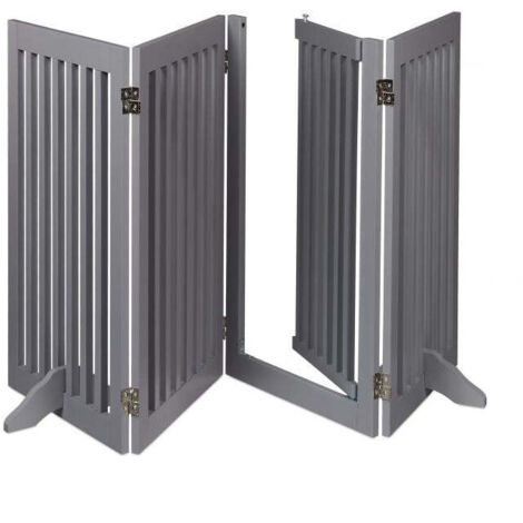 Cancello di sicurezza grigio con porta 92 cm