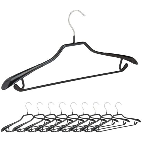 Lotto Di 10 Grucce In Metallo Con Rivestimento Antiscivolo – 30 Cm, Perfette Per Pantaloni, Gonne, Abiti, Camicie E Giacche