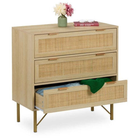 Cassettiera con 3 cassetti in legno di mango e base | Leroy Merlin