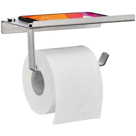 Porta Rotolo Carta Igienica Con Ripiano Portaoggetti – Supporto Da Bagno