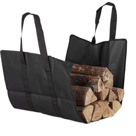 FIREFIX Borsa Per Legna In Feltro Rigido Antracite – 56x42x35 Cm – Trasporto Cenere O Ceppi Con Manici Robusti - 2