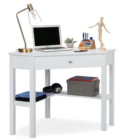 Scrivania Ad Angolo Destro In Rovere Grigio 140 Cm Con Cassetti - ROF CF-L1412A