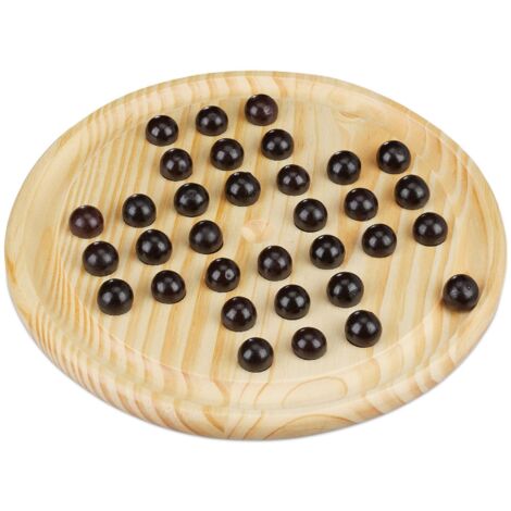 Gioco Del Solitario In Legno Con Biglie - Tavoliere Classico 21cm - Rompicapo Da Tavolo Per Un Giocatore