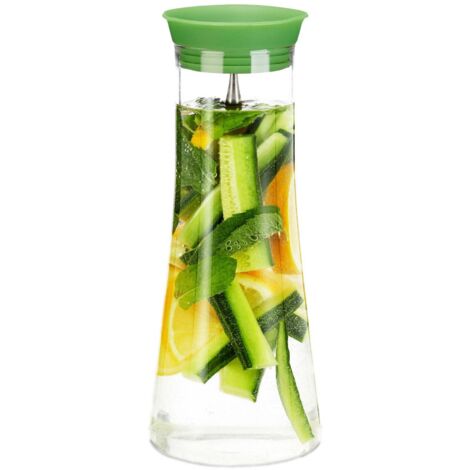 Decanter H&H Lara In Vetro Sonoro Con Taglio Diagonale – 1,2 Litri, Tappo In Sughero