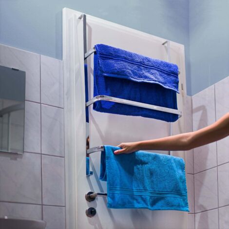 Portasciugamani Per Termosifone Da Appendere, In Acciaio Al Carbonio, Design Salvaspazio Per Bagno E Cucina, Colore Oro, 40x25 Cm - 2