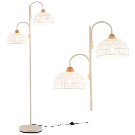 Lampada Da Terra HOMCOM A 2 Luci Con Paralumi A Sfera - Oro, Altezza 165 Cm, Interruttore A Pedale, Attacco E27