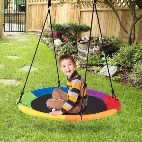 Altalena In Metallo Per Bambini In Verde E Blu, 220 X 140 X 182 Cm Swing 800x800 Ivypozk