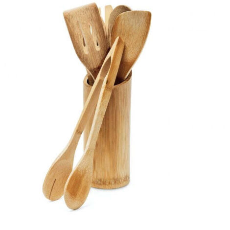 Set di 7 utensili da cucina in bambù