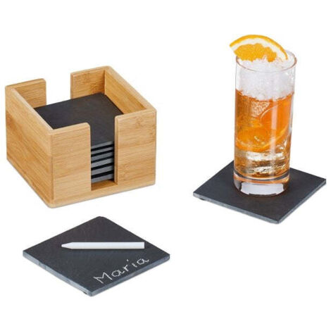 Sottobicchieri in ardesia per bicchieri rd4134, 8 pezzi