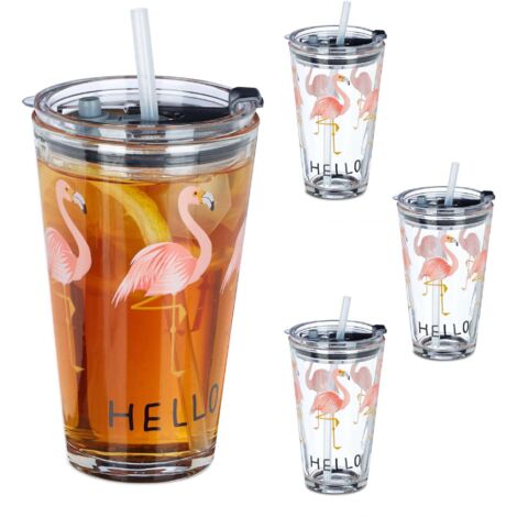 set di 4 bottiglie in vetro Flamingo (1/5)
