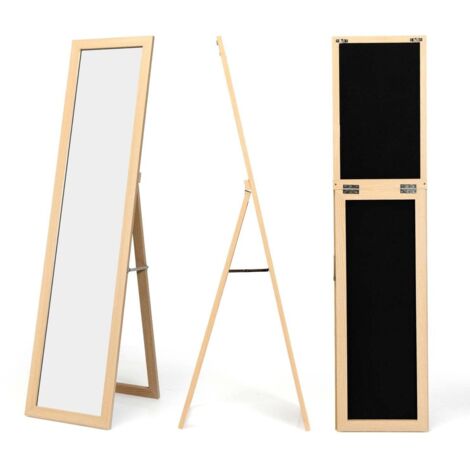 HOMASIS 2 in 1 Specchio Figura Intera 120 x 37 cm, Specchio da Parete HD con Ganci Regolabili, Rettangolare e Lungo con Cornice da Bagno, Soggiorno, Ingresso (Nero