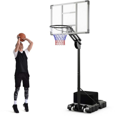 Lischwert Canestro Da Basket Regolabile Per Esterno – Altezza Da 128 A 305 Cm – Con Ruote E Base Riempibile – Ideale Per Bambini, Ragazzi E Adulti - 2