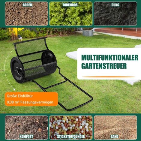Cestino per compostaggio da giardino con coperchio, 35 x 60