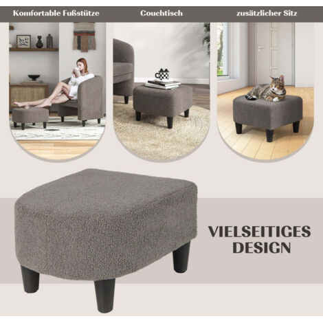Sedia Girevole Rotonda In Tessuto – Design Cilindrico – Per Camera Da Letto, Soggiorno, Lettura – Base In Legno 360°