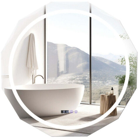 Specchio Da Bagno LED TATU 91x71 Cm – Luce Regolabile, Anti-appannamento, Touch