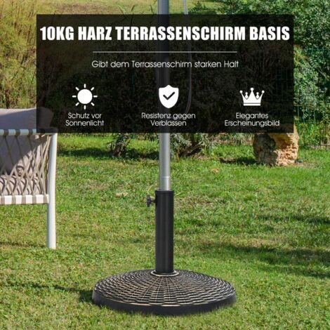 US Weight - Base Per Ombrellone In Pietra Colata 11,8 Kg, Bronzo, 46x46x26,7 Cm, Adatta A Tavoli Da Giardino - 3