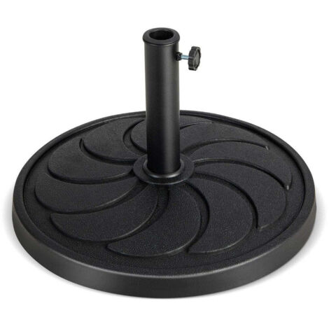 Portaombrelli Da Esterno Con Base A Doppia Rotazione - In Acciaio Verniciato, Regolabile Per Diametro Palo Fino A 1 15/16", Per Patio E Giardino