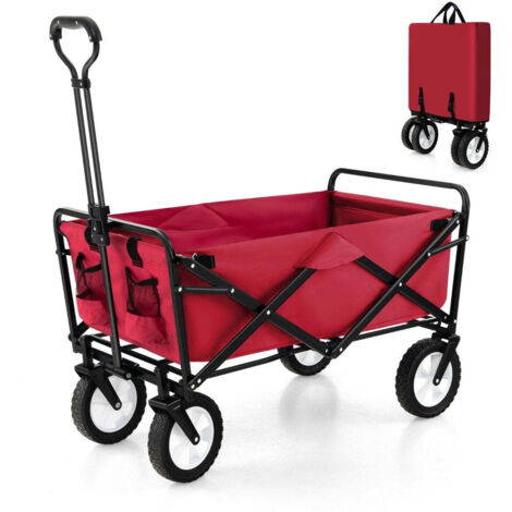 SWANEW Carrello Pieghevole Carrello Pieghevole Con Freni Con Asta Telescopica Ripiegabile Fino A 100 Kg Di Portata Nero 85629309