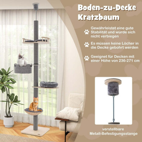 VEVOR Asta Di Trasferimento Dal Pavimento Al Soffitto, Capacita 136 Kg Barra Di Sostegno Per Bagno Montata A Tensione Con Maniglia Curva Antiscivolo, Asta Di Sicurezza Per Soffitti 2140 A 3050 Mm Nero - 5
