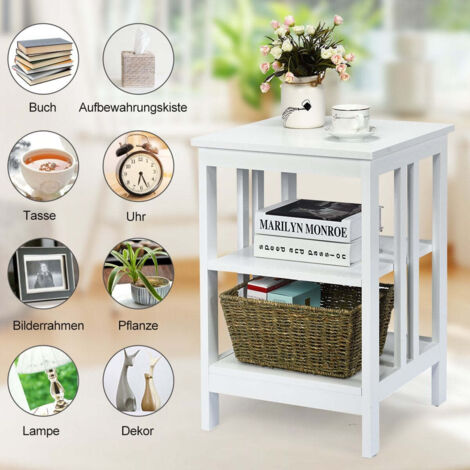 Relaxdays Comodino con Cassetto, Industrial, Tavolino da Divano, per