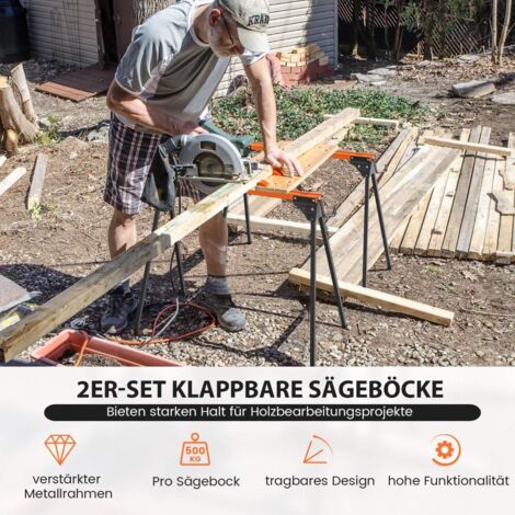 Jopassy set di 6 cavalletti regolabili in altezza in metallo, capacità di carico 200 kg, pieghevoli 7 volte, regolabili in altezza da 80-130 cm, cavalletti da lavoro, supporti per ponteggi, cavalletti