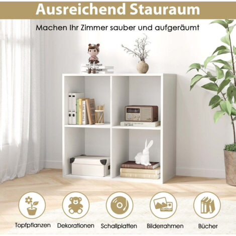 PACHIRA Libreria A Cubi 2 Scomparti Grigio – 90x90x29 Cm Per Soggiorno, Ufficio O Camera