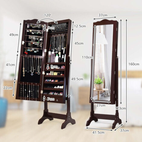 Star Vision Organizer Per Gioielli 2 In 1 Con Specchio Hollywood Illuminato E Vetro, 3 Tonalità Luce Dimmerabile, Cassetti 2 Strati, Superficie Effetto Diamante, Lente 10x Rimovibile