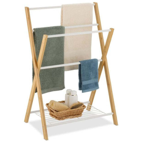 MSV Ropero In Bambù Con Un Ripiano – Scatola Cassetto Con Micro-aerazione E Accessori Bagno