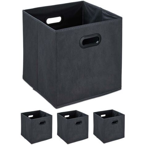 VidaXL Scatola Portaoggetti Pieghevole In Tessuto 50x30x25 Cm – Antracite, Due Scomparti