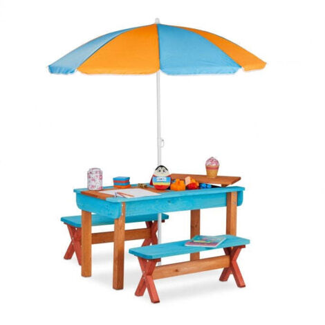 Gardenised Tavolo Da Picnic In Legno Per Bambini, Outdoor, Per Giardino E Cortile, Resistente, Capacità 99,8 Kg, Dimensioni 78,7x88,9x50,8 Cm - 4