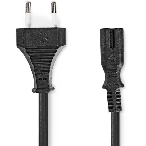 Power cable euro man iec 320 c7 straight straight nickel plated 200 m wrapped pvc black label 83960984 83960984 83960984 83960984 83960984 (1/3)