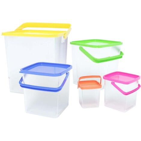 Set di contenitori per raccolta differenziata KADAX, rotondo, in plastica robusta, contenitore