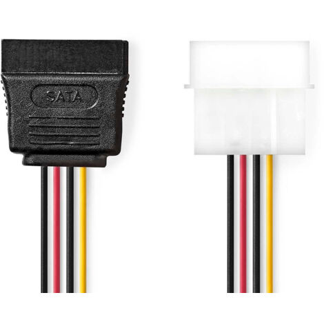 Cavo Alimentazione SATA 13 Cm, Adattatore Da Molex 4-pin Maschio A SATA 15-pin Femmina 90°