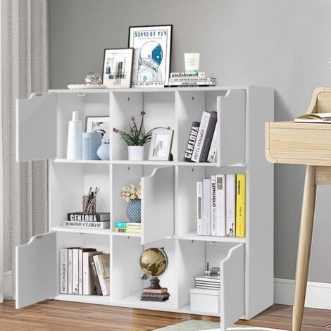 SONGMICS HOME Assemblage Ultra-Rapide Sans Outils Toolless, Meuble De Rangement, Étagère, Bibliothèque, 9 Compartiments, 6 Tiroirs En Tissu, 27 X 83 X - 9