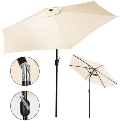 SUNVIVI OUTDOOR Ombrellone Rettangolare 2x3 Mt Con Manovella E Inclinazione – Struttura In Alluminio E Acciaio, Poliestere 200g/m², Antivento – Perfetto Per Giardino E Terrazzo