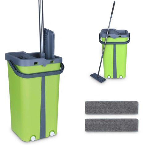 Livington Touchless Mop - Set di lavapavimenti con secchio per