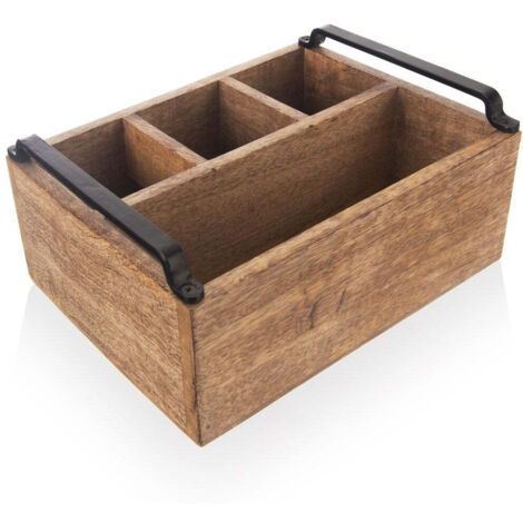 Cassetta In Legno Multiuso 37,5x32x32,5 Cm - Nero - Perfetta Per Scaffali, Giocattoli, Decorazione - Vintage Möbel 24