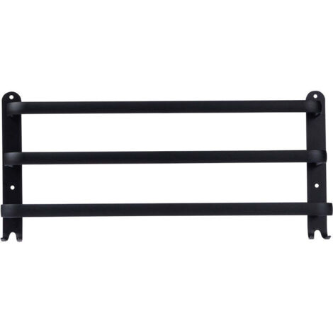 Portasciugamani 3 Livelli Nero, Metallo Robusto, 44x29x88 Cm, Stabile E Salvaspazio - 2