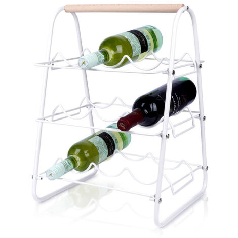 Portabottiglie da vino in metallo autoportante, da tavolo