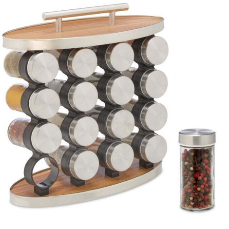 Aiareozy Porta Spezie Girevole per Cucina, Portaspezie Salvaspazio, Barattolini Vetro Piccoli con Tappo, Barattoli Spezie, Contenitori Spezie per Alimenti, Porta Zucchero Sale Caffe