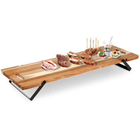 Elegante vassoio da portata pieghevole in legno di acacia (1/5)